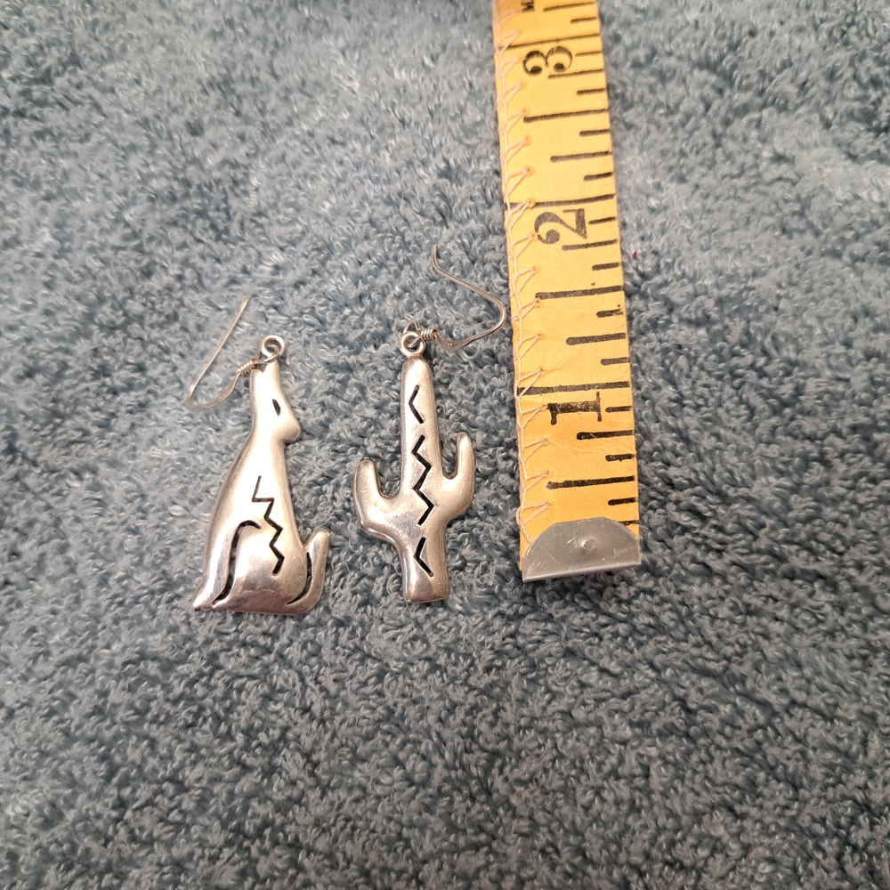 Quirky Silver Cactus and Animal Earrings